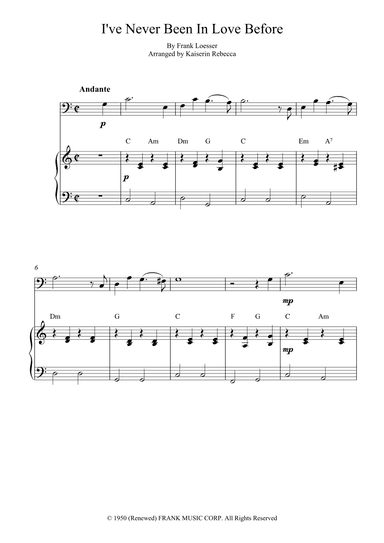 I've Never Been In Love Before (arr. Kaiserin Rebecca)