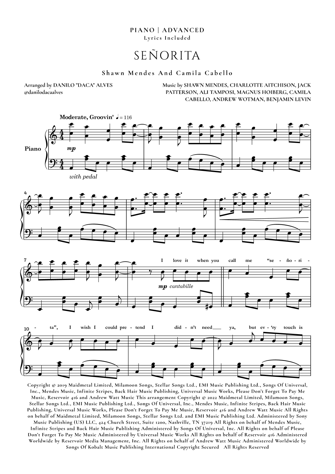 Señorita (arr. Danilo "Daca" Alves)