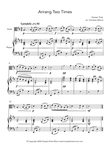 Arirang Two Times (아리랑) (arr. Christian Morris)