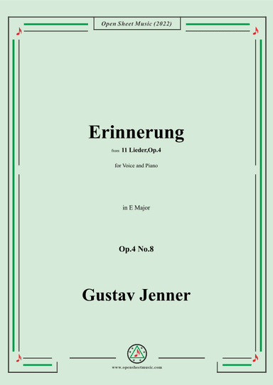 Jenner-Erinnerung,in E Major,Op.4 No.8 (arr. OSM Press)