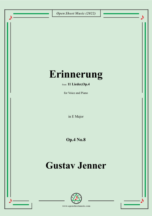 Jenner-Erinnerung,in E Major,Op.4 No.8 (arr. OSM Press)