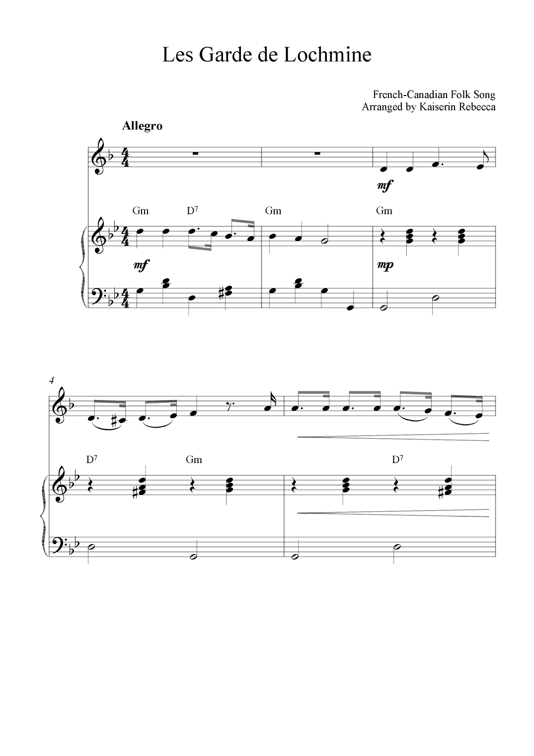Les Garde de Lochmine (arr. Kaiserin Rebecca)