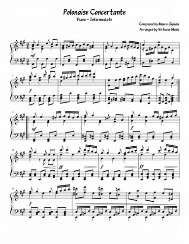 Mauro Giuliani - Polonaise Concertante (Piano Solo: Intermediate) (arr. Virtuoso Music)