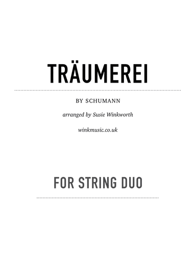 Traumerei (arr. Susie Winkworth winkmusic.co.uk)