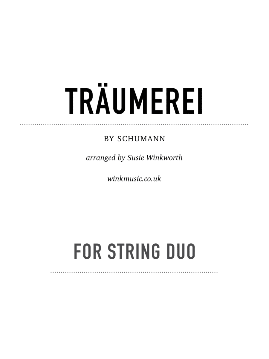 Traumerei (arr. Susie Winkworth winkmusic.co.uk)