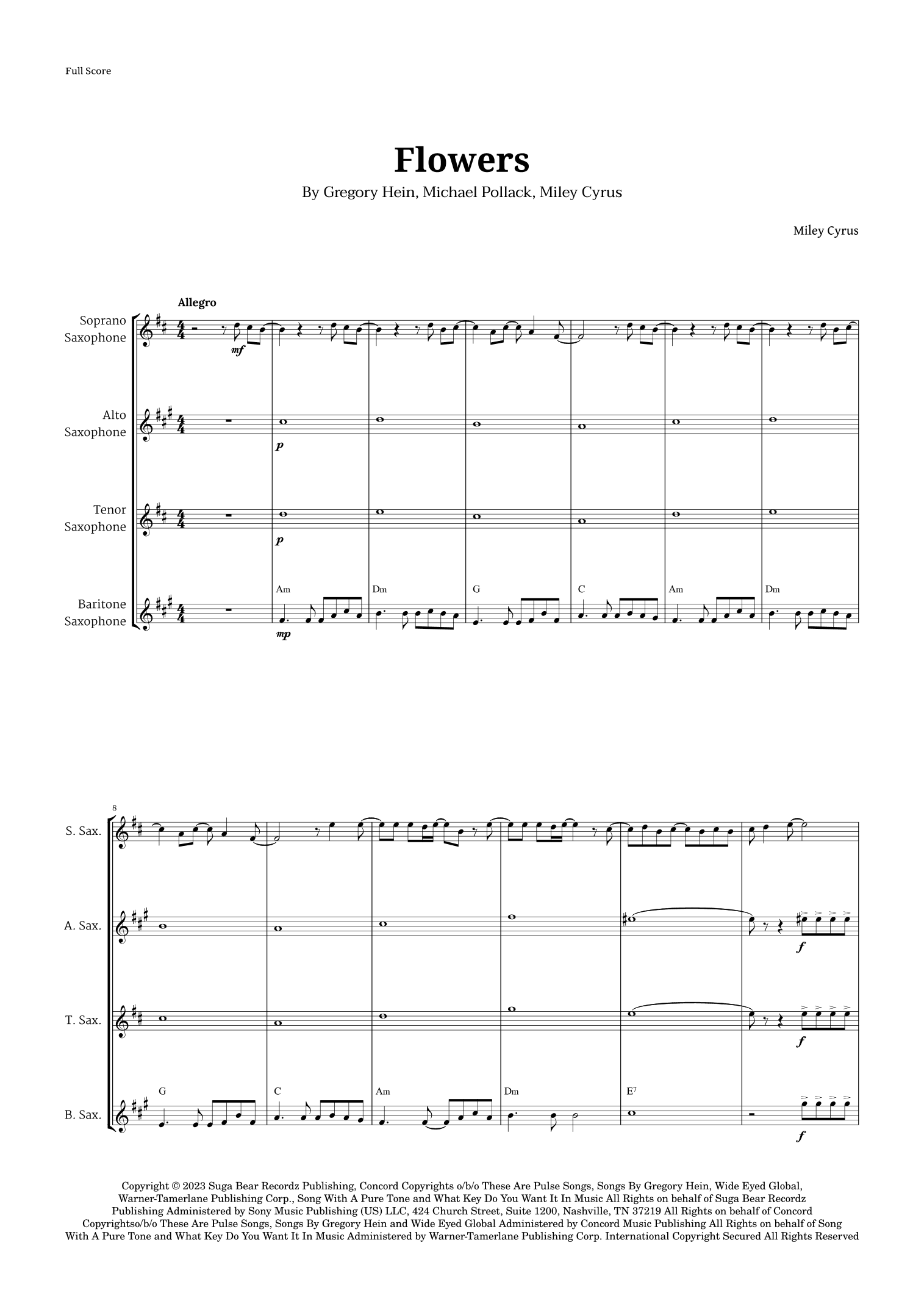 Flowers (arr. Langanho)
