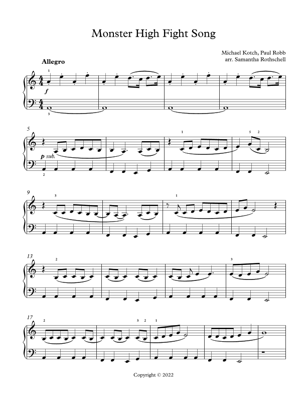 Monster High Fright Song (arr. Samantha Rothschell)