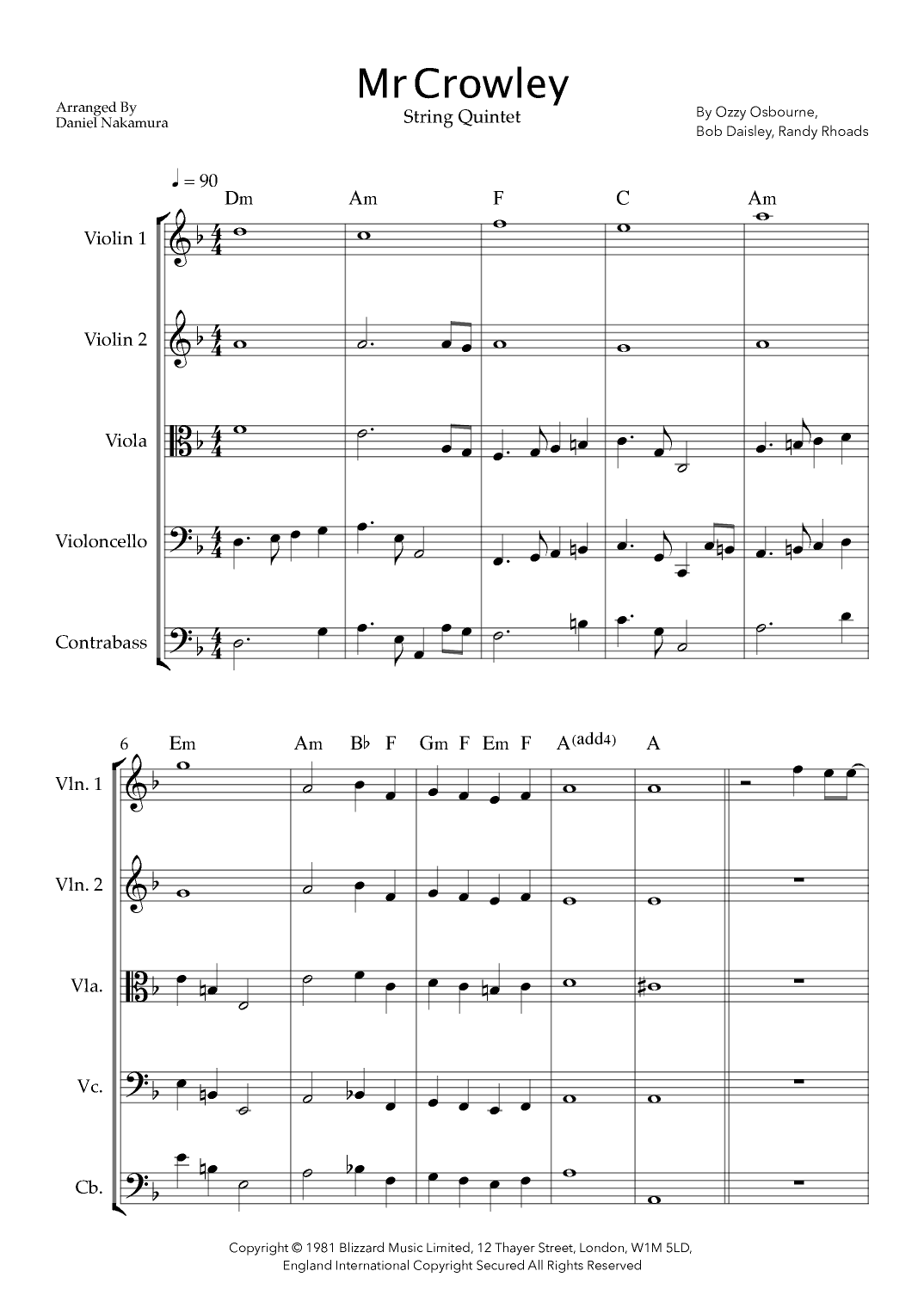 Mr. Crowley (arr. Daniel Nakamura)