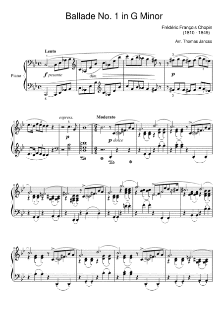 Chopin Ballade No 1 (arr. Thomas Jancso)