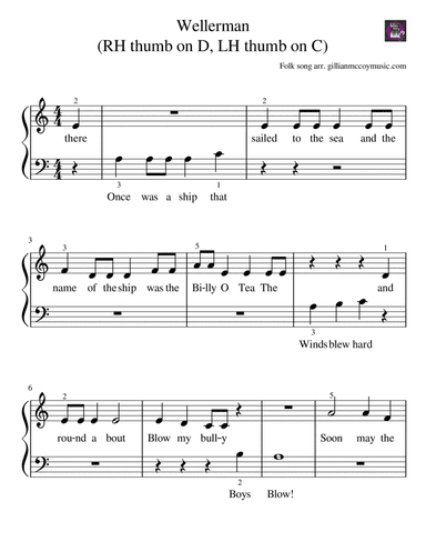 Wellerman super easy piano (arr. Gillian McCoy)