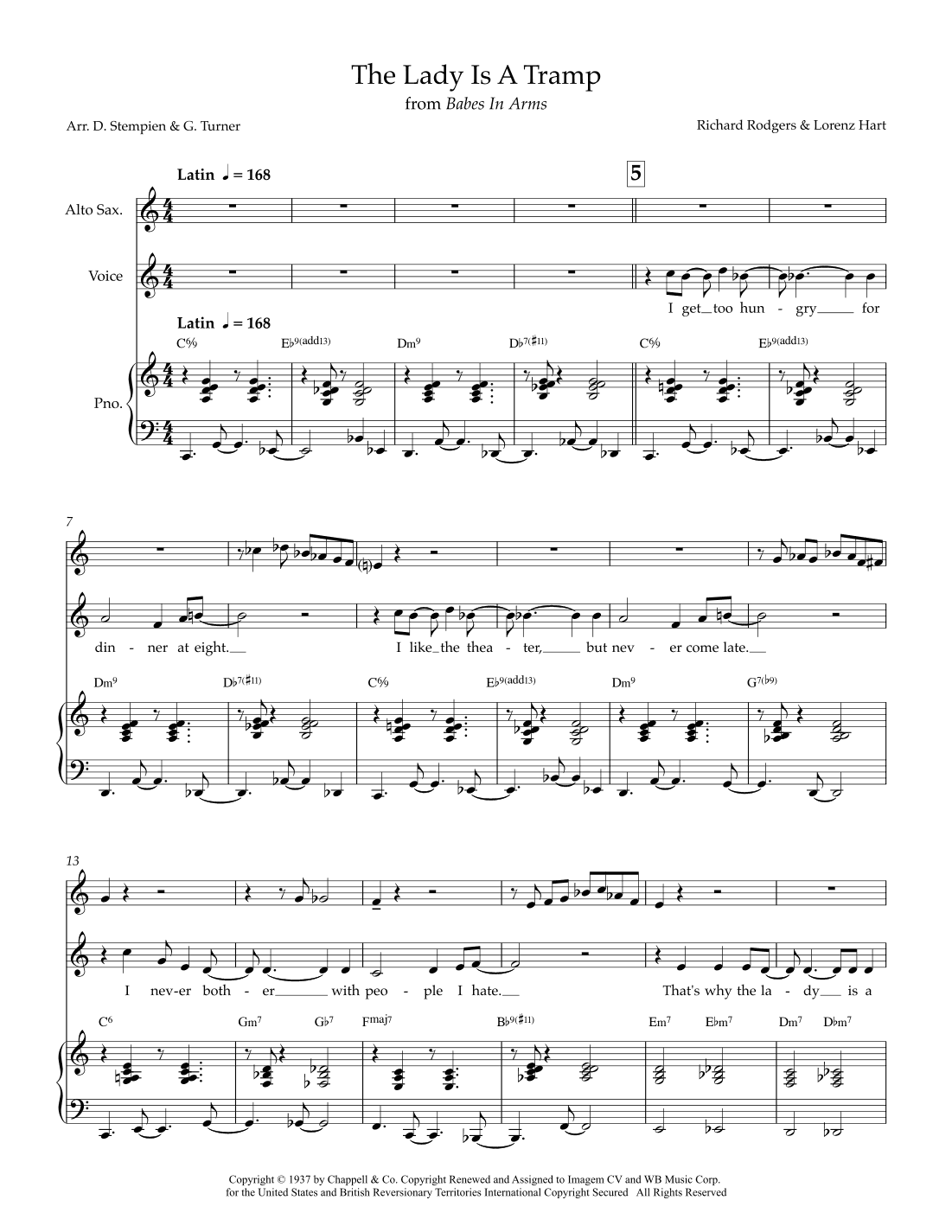 The Lady Is A Tramp (arr. Debra E. Stempien, Gregory H. Turner)