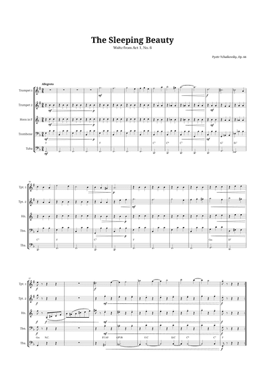 The Sleeping Beauty Waltz for Brass Quintet (arr. Langanho)