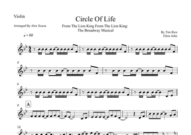 Circle Of Life (arr. Alex Souza)