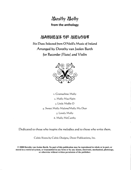 Mostly Molly (6 Duos) (arr. Dorothy van Joolen Barth)
