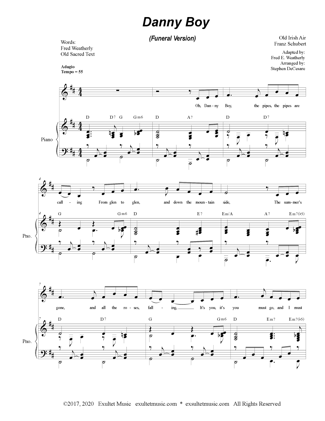 Danny Boy (Funeral Version) (Unison Choir) (arr. Stephen DeCesare)