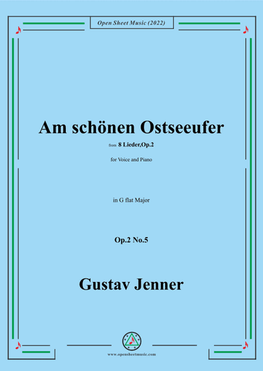 Jenner-Am schönen Ostseeufer,in G flat Major,Op.2 No.5 (arr. OSM Press)