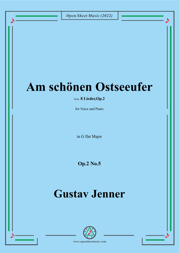 Jenner-Am schönen Ostseeufer,in G flat Major,Op.2 No.5 (arr. OSM Press)