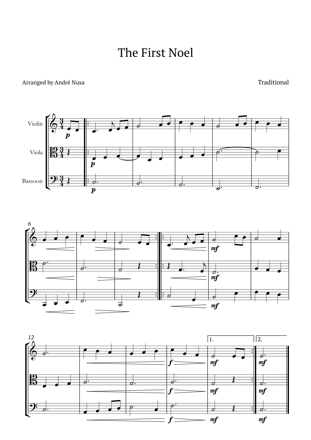 The First Noel (arr. André Nusa)