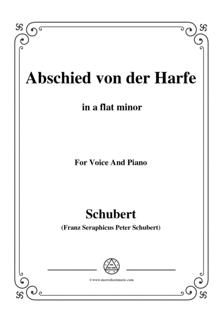 Schubert-Abschied von der Harfe,in a flat minor,for Voice&Piano (arr. MSM)