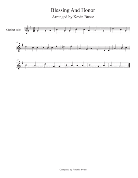 Blessing and Honor - Clarinet (arr. Kevin Busse)