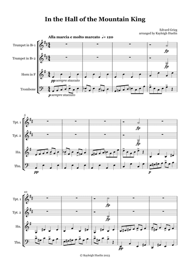 In the Hall of the Mountain King by Edvard Grieg - Brass quartet (arr. Kayleigh Huelin)
