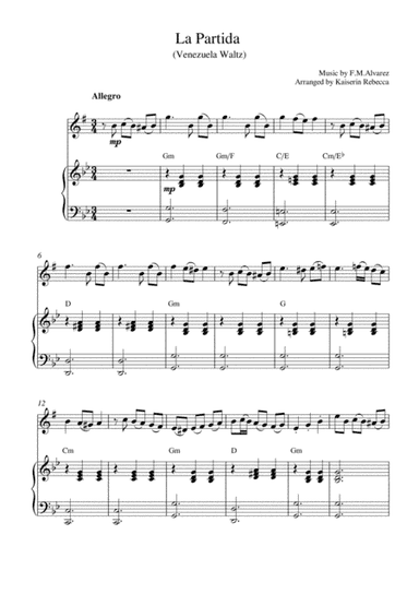La Partida  (Venezuela Waltz) (arr. Kaiserin Rebecca)