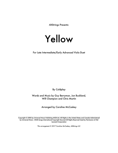 Yellow (arr. Caroline McCaskey)
