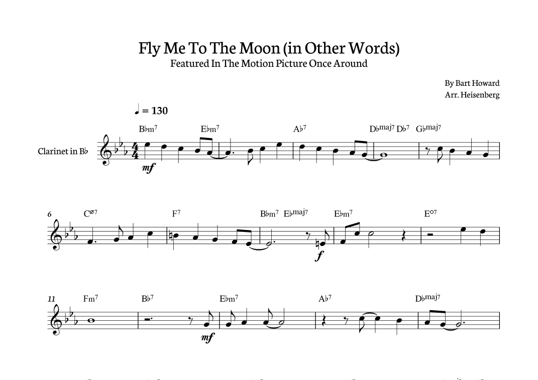 Fly Me To The Moon (in Other Words) (arr. Heisenberg)