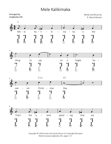 Mele Kalikimaka (arr. songbooks.info)