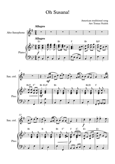 Oh Susana (arr. Tomaz Nedoh)