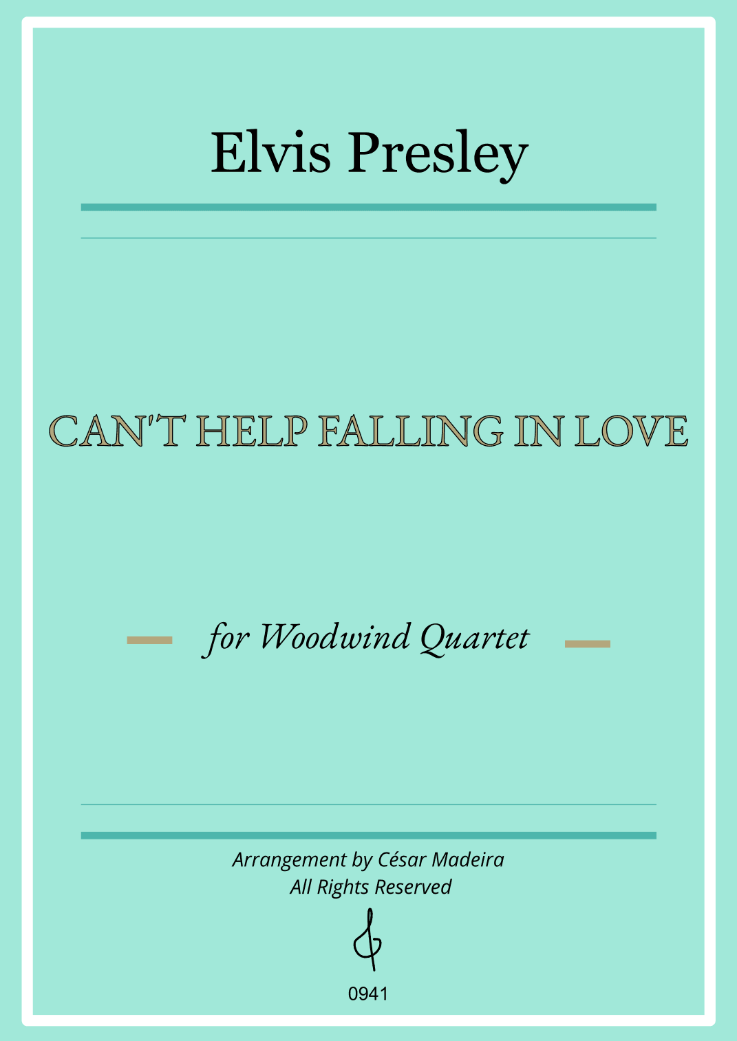 Can't Help Falling In Love - Score Only (arr. César Madeira)