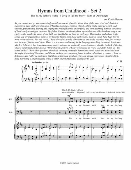 Hymns from Childhood - Set 2 (SATB) (arr. Curtis Hanson)