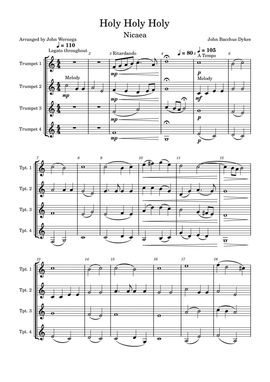 Holy Holy Holy (arr. John Wernega)
