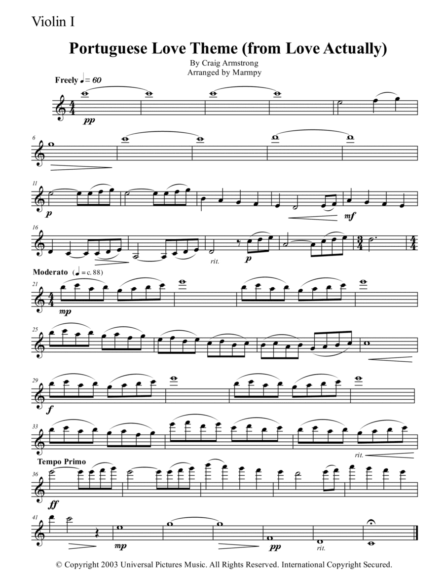 Portuguese Love Theme (arr. Marmpy)