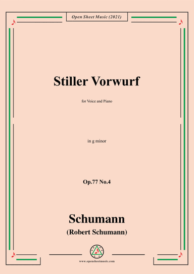 Schumann-Stiller Vorwurf,Op.77 No.4,in g minor (arr. Open Cloud)