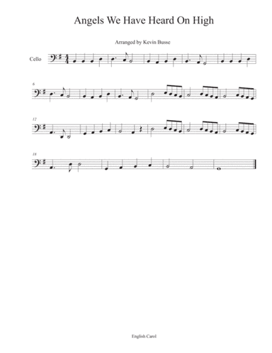 Angels We Have Heard On High - Cello (arr. Kevin Busse)