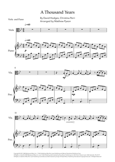 A Thousand Years (arr. Matthew pyeon)