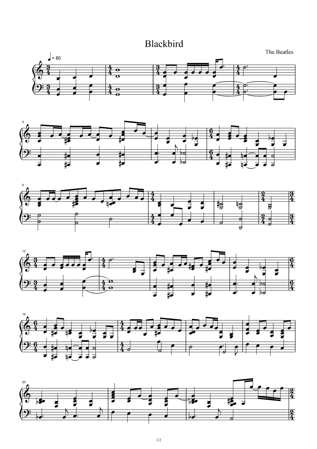 Blackbird (arr. The Beatles)