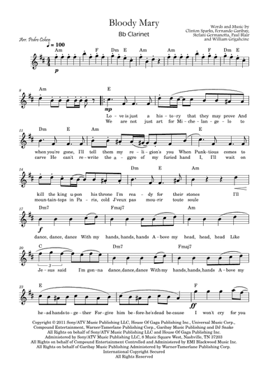 Bloody Mary (arr. Pedro Cohen)