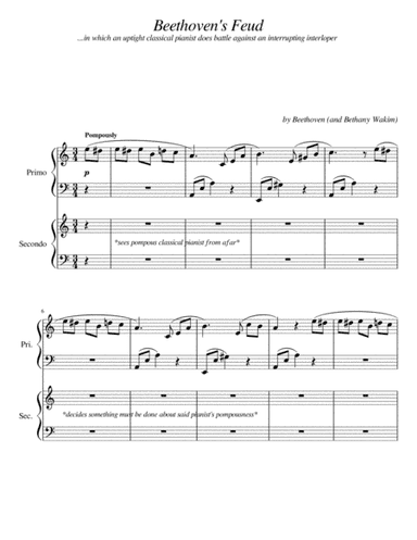 Beethoven's Feud (1 piano, 4 hands duet) (arr. Bethany Wakim)