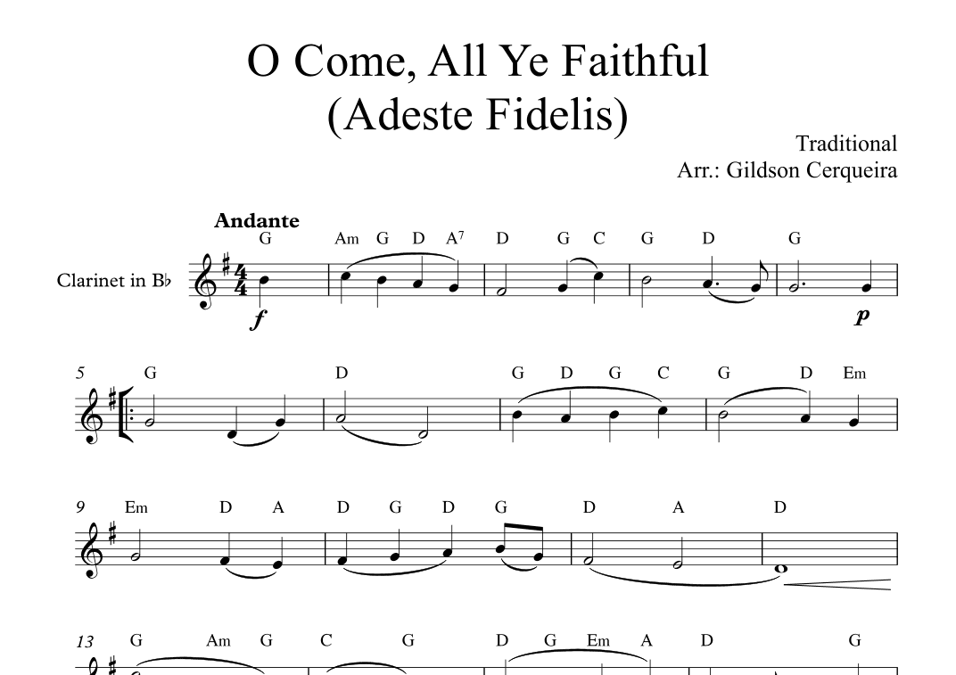 O Come, All Ye Faithful (Adeste Fidelis) (arr. Gildson Cerqueira)