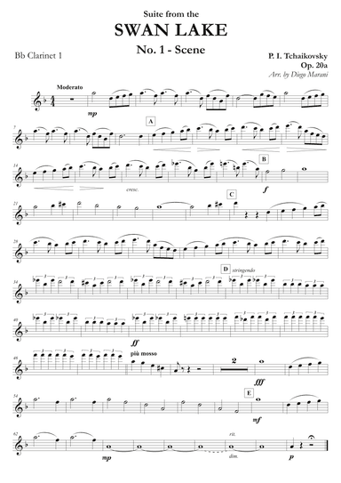 "Scene" from Swan Lake Suite for Clarinet Quartet (arr. Diego Marani)