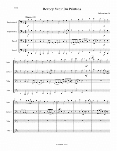 Revecy Venir du Printans (arr. Tim Olt)
