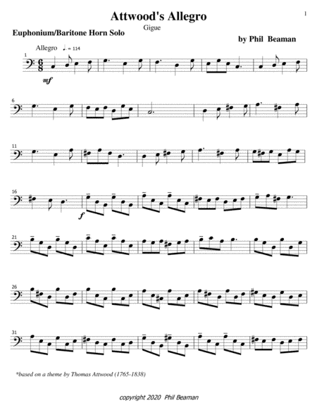 Attwood's Allegro-gigue-euphonium solo