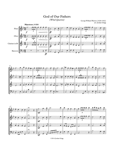 God of Our Fathers (Wind Quartet) (arr. Jordan Grigg)
