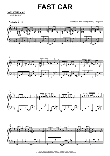 Fast Car (arr. Joel Bowerman)