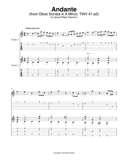 Andante (from Oboe Sonata in A Minor, TWV 41:a3) (arr. Mark Phillips)