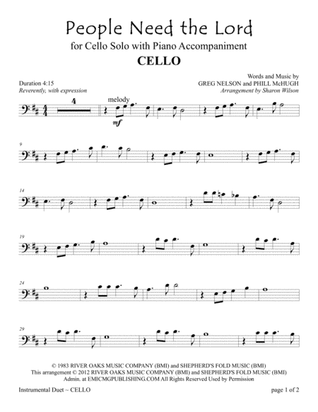 People Need The Lord (arr. Sharon Wilson)