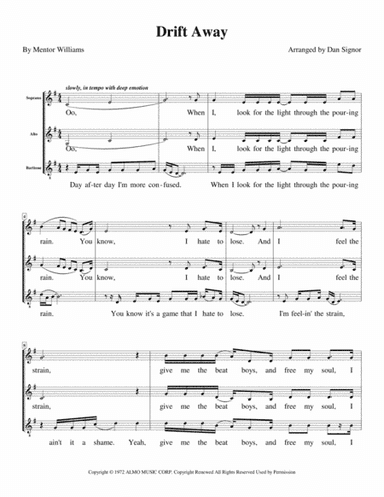 Drift Away (arr. Dan Signor)