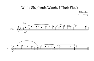 While Shepherds Watched Their Flock (Flute Solo) (arr. B. C. Dockery)